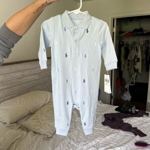 🆕 Polo Ralph Lauren 6M Boys Blue One-Piece Outfit